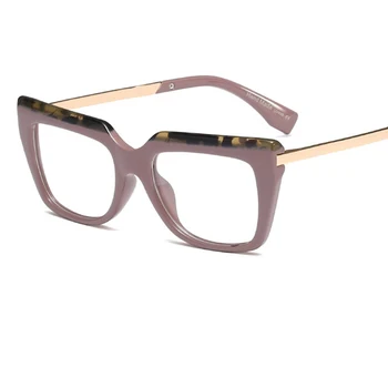 Moda femei de culoare ochelari de vedere Supradimensionat Pătrat ochi de sticlă cadru pentru femei transparente, calculator, ochelari, rame de ochelari