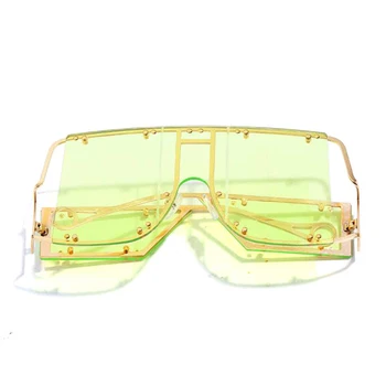 Moda Nit Pătrat ochelari de Soare Femei 2019 Brand de Lux Supradimensionate Oglindă de Metal Ochelari de Oameni Nuante UV400 Unic de sex Feminin de Ochelari