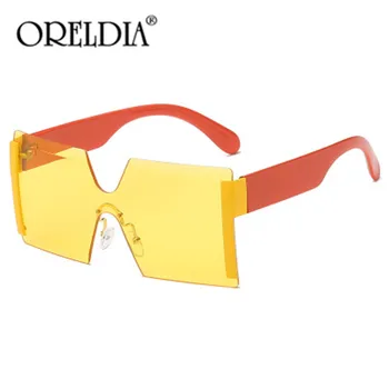 Moda Supradimensionate Pătrat fără ramă de ochelari de Soare pentru Femei Brand Designer de Top Plat Mare Ochelari de Soare Femei-O Bucată de Călătorie Gafa de sol