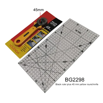 Mozaic Instrument combinație 1 Buc 15 * 30 cm Acril Transparent Material Patchwork Conducător Și 1 buc 45mm Cuțit Rotund