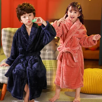 MudiPanda Iarna Copii Pijamale Halat 2020 Flanel Cald pentru Copii Halat de baie Pentru Fete 2-14 Ani Adolescenți Pijama Pentru Baieti