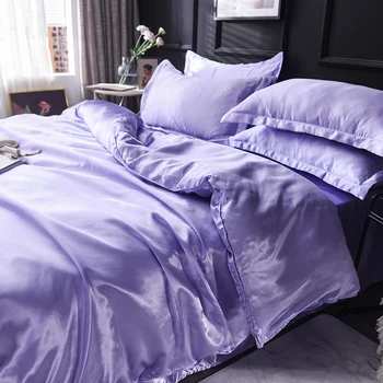 Mătase violet carpetă acopere 220x240 față de Pernă 3pcs,200x200 quilt capac, capacul de pat 150x200,regina king size set de lenjerie de pat,cearsaf de pat