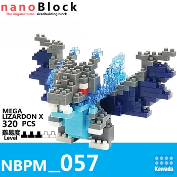NanoBlock Pokemon NBPM-057 Mega Charizard X Kawada 200 Buc Anime Diamond Mini Blocuri Jucarii Creative Pentru Băiat