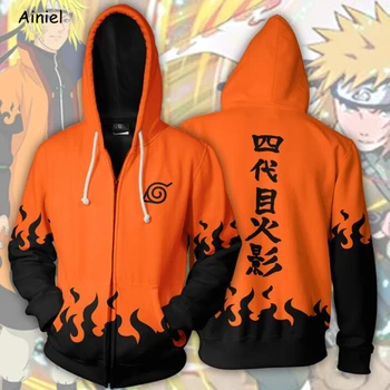 Naruto Anime Costume Cosplay cu Fermoar Hanorac cu glugă de Halloween Haine Naruto Jacheta Barbati Naruto Hanorac cu Gluga cu fermoar pulover