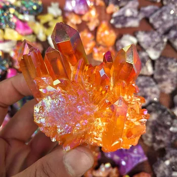 Naturale cristal galvanizare portocaliu clustere de cristale sunt potrivite pentru acasă decorare nunta de nunta de decorare acvariu