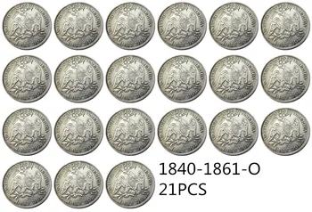 NE-Set Complet De(1839-1879 )-O 21pcs Libertate Așezat Jumătate de Dolar de Argint Placat cu Copia Decora Monede
