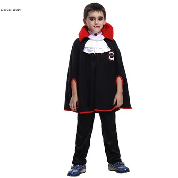 Negru S-Am Baietii de Halloween Vampir Pelerina, Costume de Copii pentru Copii Dracula Înfricoșător Cosplay Carnaval de Purim Parada petrecerea de bal rochie