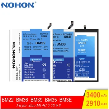 NOHON BM22 Bateria Telefonului Pentru Xiaomi Mi5 Baterie BM36 BM35 Pentru Xiaomi mi4c Baterie BM39 BM3E Pentru Mi8 Mi6, Mi5 Mi5S Mobil Bateria