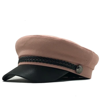 Noi, De Înaltă Calitate Casual Capac Militar Bărbat Femeie Din Bumbac Bereta Plat Pălării Căpitanul Șapcă De Camionagiu Vintage Negru Sport Tata Os De Sex Masculin