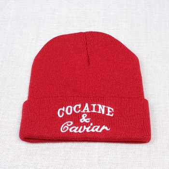 Noi Unisex Moda de Iarnă cocaină toată ziua & Caviar Beanie Hip Hop Capac Tricotate Pălării Gorro Pentru Barbati Femei Bumbac Gorras Sport Pălărie