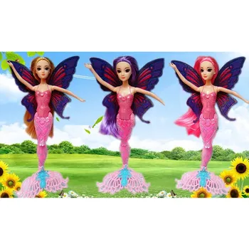 Noua Moda de Înot Sirena Papusa Fete Magic Classic Sirena Papusa Cu Aripi de Fluture Jucărie Pentru Ziua de naștere a Fetei Cadouri