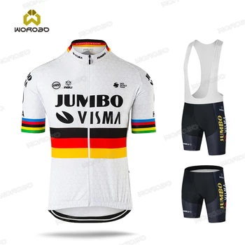 Noul JUMBO VISMA Uniformă Omul Ciclism Jersey Set 2020 Pro Ciclism Îmbrăcăminte de Biciclete Salopete pantaloni Scurți MTB Rapid Drum Uscat Bicicleta Tricouri Costum