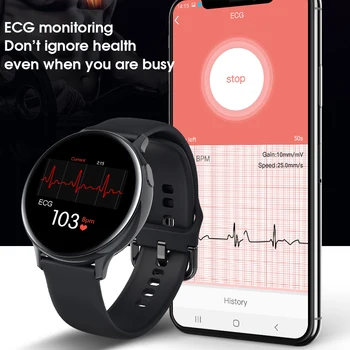 Noul Sport S30 ECG PPG Ceas Inteligent Bărbați Femei Rundă Completă Touch Screen IP68 rezistent la apa de Ritm Cardiac tensiunea Arterială de Oxigen Smartwatch
