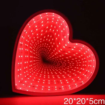Noutatea Lumina de Noapte 3D Inima Lumini Infinită Oglindă Tunel Lampa Acasă Copii Camera Copilului Jucaria Decor Pentru Ziua Îndrăgostiților Cadou Ornament