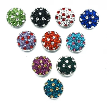 Nouă frumusețe rotund stras&lut colorate manual Dot model 10buc amestecat 12mm butoane de ajustare KZ9078 pentru DIY snap bijuterii