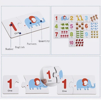 Număr operație de potrivire cutie de lemn Montessori math numărare stick joc de învățare aritmetică blocuri de jucărie de învățământ pentru copii