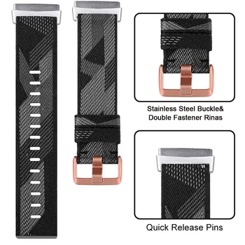 Nylon Canvas Curea Pentru Fitbit-Versa Sens Curea de Ceas de Înlocuire Trupa Pentru Fitbit Versa3 / Fit-Versa Smartwatch 3