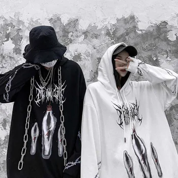 Oamenii Hip Hop Hanorac Cu Glugă Trei Fantoma Imprimare Harajuku Streetwear Pulover Cu Gluga Din Bumbac Toamna Anului 2021 Hanorac HipHop Supradimensionat