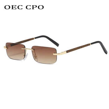 OEC CPO Moda fără ramă de ochelari de Soare pentru Femei Vintage Dreptunghi ochelari de Soare Barbati Nuante Doamnelor Fara rama Ochelari Pătrați Ochelari de vedere