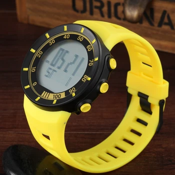 OHSEN Digital cu LED-uri în aer liber, Ceasuri Sport Barbati Femei Cronometru Scufundări Galben de Moda Silicon Ceas Unisex reloj hombre