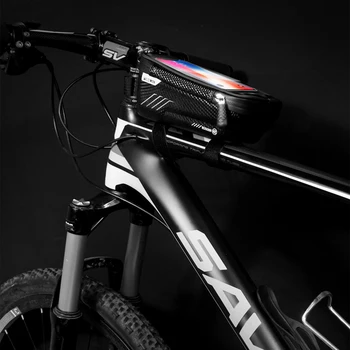 OMUL SĂLBATIC Biciclete Sac Impermeabil Apăsați Ecranul Telefonului Mobil Sac de Ciclism Sus Fata Tub Sac de Cadru Mobil Geanta Bicicleta Accesoriu(Bl