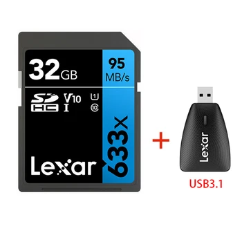 Original Lexar 95M/s 633x 16G U1 32GB SDHC 64GB, 128GB, 256GB U3 SD Card SDXC Clasa 10 Card de Memorie Pentru 1080p 3D, Camera video 4K