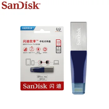 Original SanDisk USB Flash Drive pentru iPhone PC Metal Disc U 256GB 64GB 128GB Pendrive Albastru Dual OTG Conector USB 3.0 Pen Drive