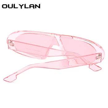 Oulylan Top Plat ochelari de Soare Moda pentru Femei Ochelari Roz Vintage Marca Ovală Ochelari de Soare Masculin Feminin Nuante de Negru Ochelari de UV400
