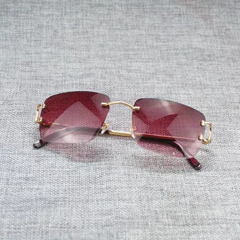 Oval fără ramă C Sârmă ochelari de Soare Barbati Pătrat Mic de Lentile de Ochelari de Soare pentru Femei Ochelari consecutive Cadru Metalic Oculos Gafas pentru Vara
