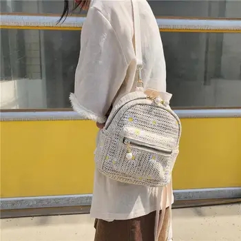 Pai mini rucsac femei Țese geanta de umar pentru fete adolescente de turism mici bagpack noua moda de sex feminin doamnelor rucsac scoala