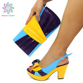 Pantofi italieni și Set de Sac de en-Gros de Vară 2020 Pantofi cu Toc pentru Femei italiene din Africa de Partid Pompe de Pantofi si Geanta