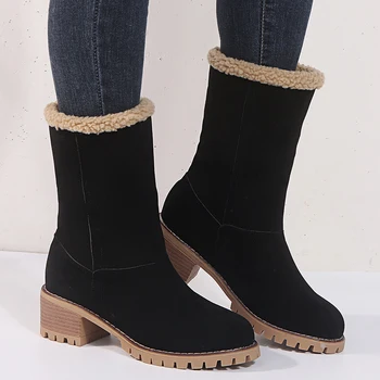 Pantofi pentru femei Cizme de Zapada Doamnelor Pantofi de Iarna de Moda Turma Cald Cizme Glezna Cizme Scurte Bootie Slip-On in Afara de Pantofi Botas