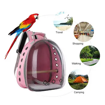 Papagal de companie Transport de Păsări Geantă de Călătorie Spațiu Capsulă Transparentă Rucsac Respirabil 360 de vizitare a obiectivelor Turistice