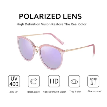 PARZIN Polarizat ochelari de Soare Femei Vintage TR90 de Conducere Ochelari de Soare Supradimensionați Protectie UV Ochelari de 9868