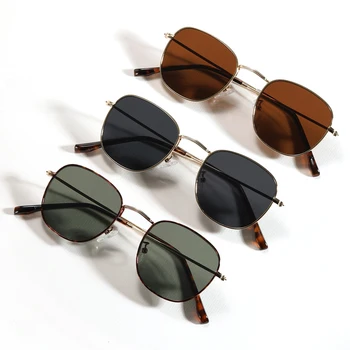 Peekaboo subțire cadru mic de metal ochelari de soare pentru barbati aur verde 2021 masculin ochelari de soare uv400 cadouri pentru femei hot-vânzare picătură navă
