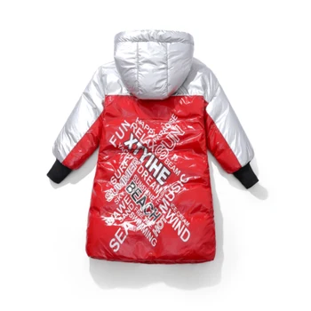 Pentru copii Jachete de Iarnă Pentru Băieți 2019 Sequin Hanorac cu Fermoar Gros Caldă Scrisoare de Copii Haina Băiat de Îmbrăcăminte Lung Jos Jacheta 6-13Y