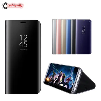Pentru Samsung Galaxy Note 8 S9 S8 S7 Plus S6 edge Lux Flip Stand View Smart Mirror Telefon Caz Pentru iphone X 8 7 6 6s Plus