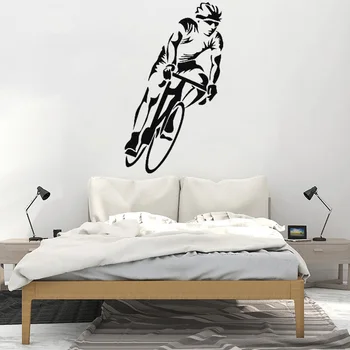 Pictura Murala De Biciclete Autocolante De Perete Ciclist Vinil Decal Băieți Decor Camera Pentru Biciclete Cursă De Ciclism Picturi Murale Rece Detașabil Decalcomanii O112