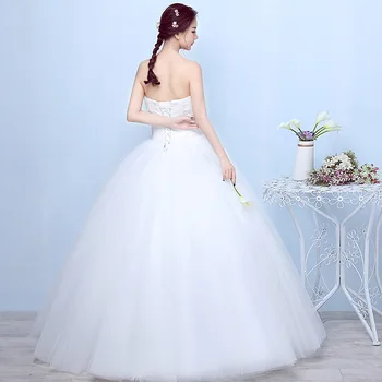 Popodion rochie de mireasa plus dimensiune rochie de mireasa dantela fara bretele rochii de mireasa vestido de noiva WED90528