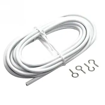 Practic Boutique 2 3 4 m Fereastră Perdea Net Sârmă de Primăvară cablu Cablu Kit + 2 Perechi de Cârlige și Ochii