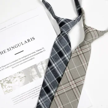 Pre-legat de Studenți Leneși Cravate Pentru Bărbați, Femei, Băieți și Fete Reglabil Slim Barbati Cravata Verificat Negru Rosu Gât Cravată