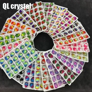 QL Cristal de Turmalina Pahar de Cristal 13x18mm Picături Pointback de Lux Piatra pentru DIY saci de îmbrăcăminte pantofi Bijuterii accesorii