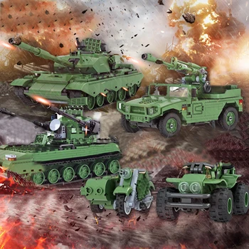 QWZ Tanc de Lupta Militar Model Jucării Rusia T90A Marin Erou Blocuri Asamblate Cărămizi Pentru Copii Cadouri
