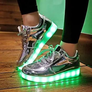 RayZing Moda Pantofi Unisex cu Led-uri Pentru Adulti Schoenen barbati Casual încăltăminte într-Lumineuse Aprinde Pantofi iubitor de Aur Luminos Argint