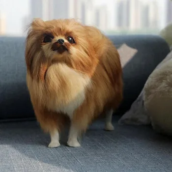 Realist Pomeranian De Simulare Jucărie Câine Cățeluș Realiste Umplute De Companie Animale De Companie De Mana Acasă Decorare Model Animal Pentru Copii Cadouri
