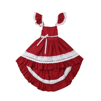 Red Baby Girl Dress Fără Mâneci Lungi Scurte Rochii De Printesa Pentru Fete Îmbrăcăminte Născut Rochie De Bal Rochie Fete Ziua De Nastere Haine