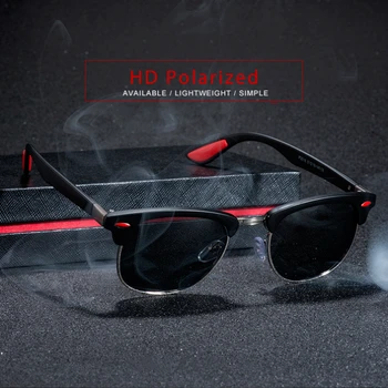 Retro ochelari de Soare Polarizat Bărbați Femei de Moda Semi-fără ramă de ochelari de Soare Driver Viziune de Noapte de Conducere Ochelari Ochelari Gafas De Sol