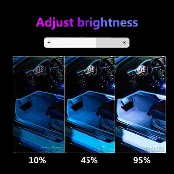 RGB Fibra Optica Atmosphäre Lampadare Auto Innen Umgebungs Licht Dekorative Lampe Streifen APLICAȚIE de Control de Muzică Modus Flexibile LED 6m