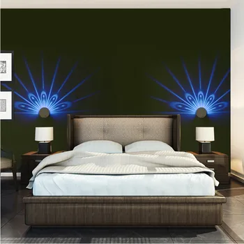 RGB Păun Spirală Gaura Lampă de Perete de Interior Proiecție Led Iluminat Colorat Murală corp de Iluminat cu Lumina Pentru Casa Hotel KTV #5