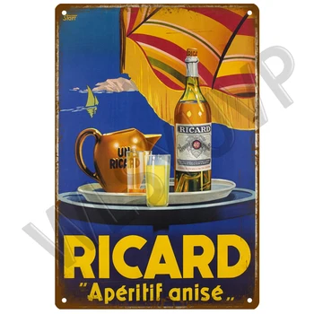Ricard Retro De Metal Semn Tin Semn Whisky Belgia Bere Placa De Metal Decor De Perete Vintage Decor Poster Plăci Peștera Shabby Chic